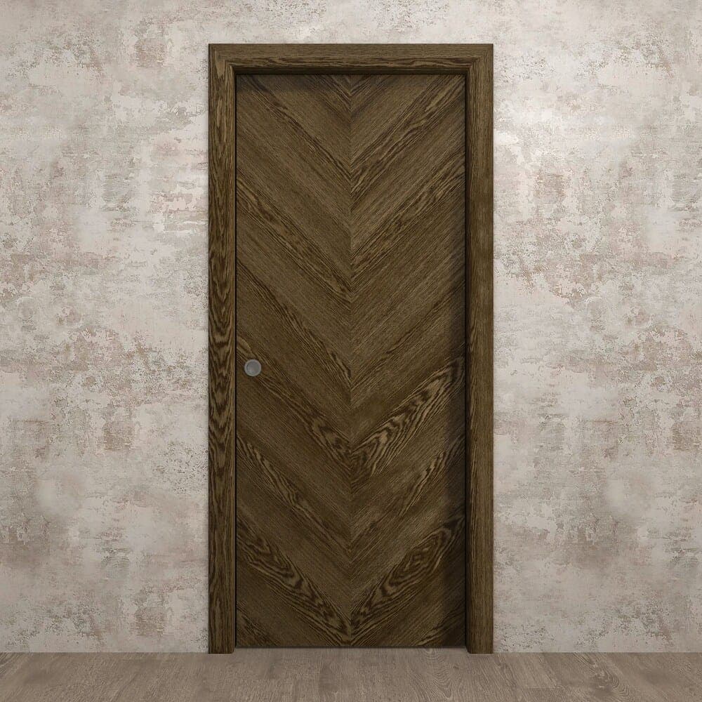 Artisan Chevron Walnut Modern Flush Interior Door