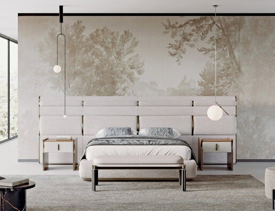 Avani Luxe Fluted Tufted Cream King Bed