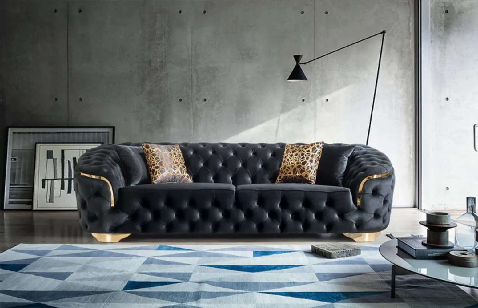 Carlino Accent Modern Velvet Sofa Set