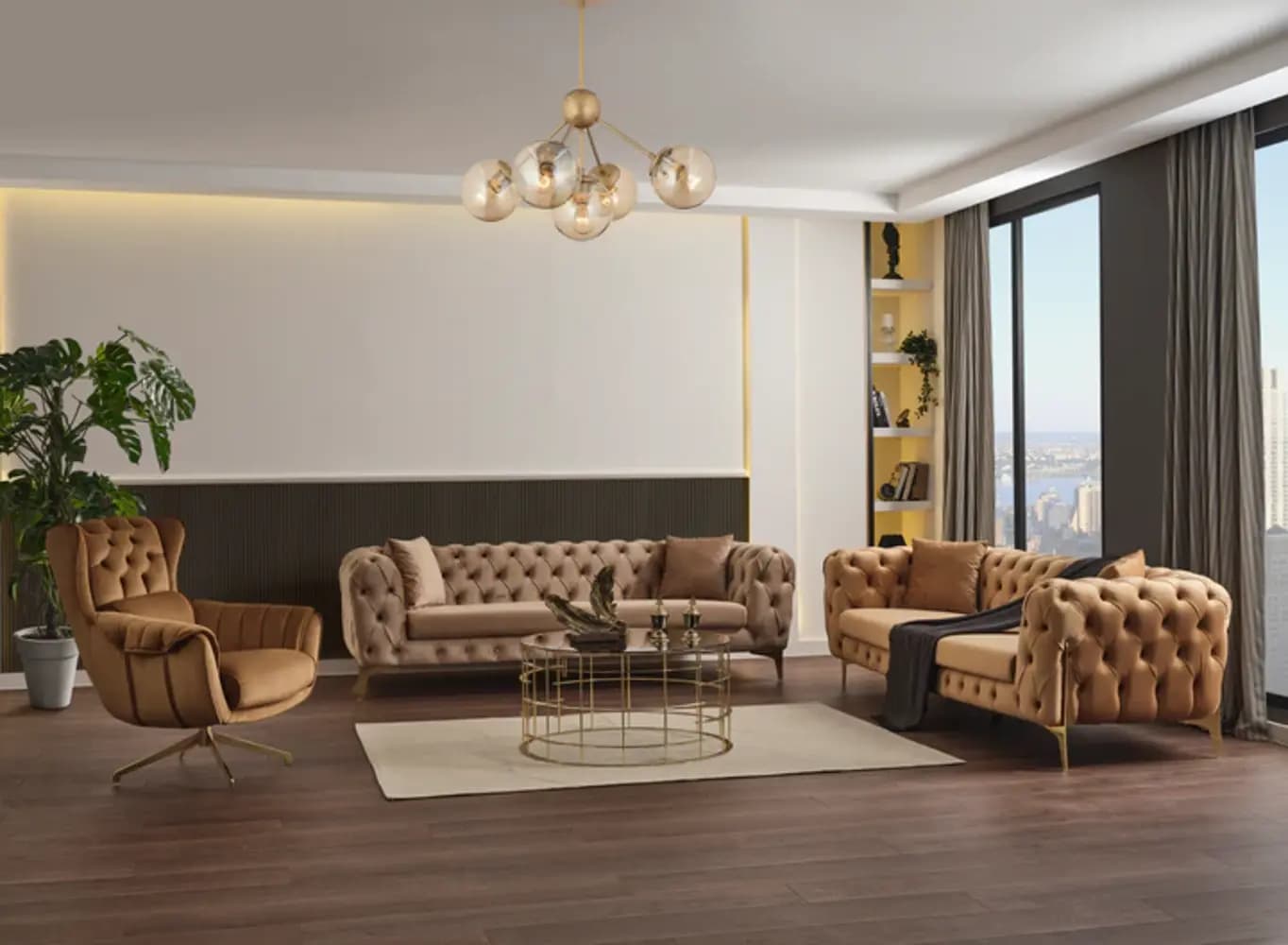 Casablanca Deluxe Tufted Velvet Sofa
