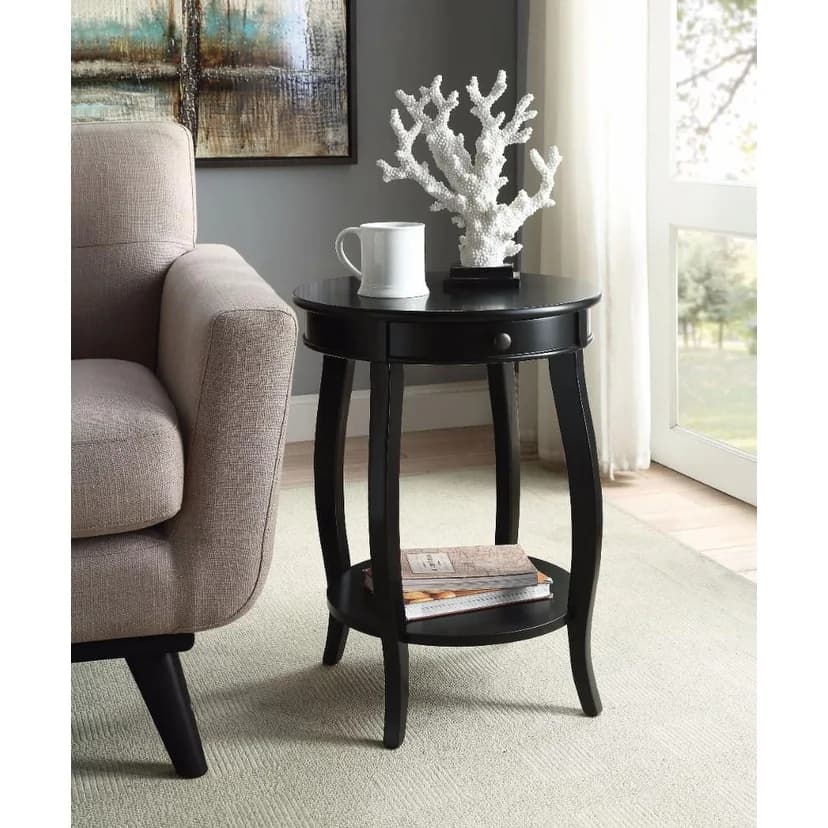 Seraphina Traditional Round Storage End Table