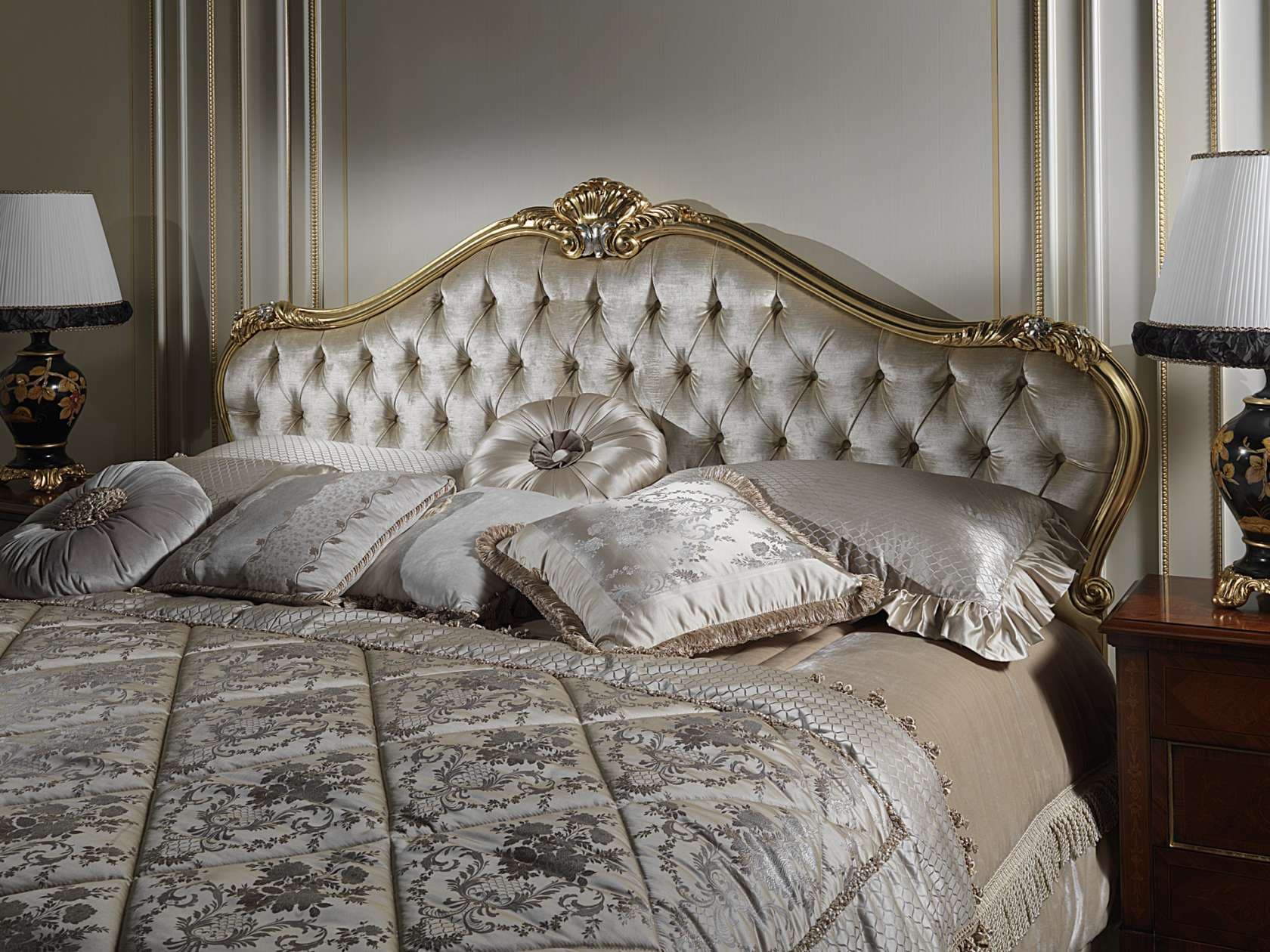Imperial Serene Gold Tufted Velvet Bed