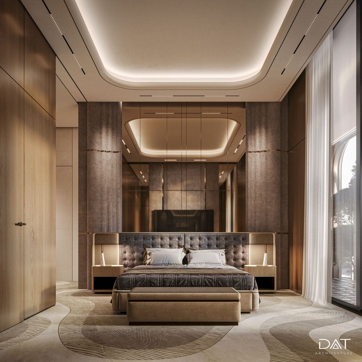 Rialto Grand Padded Dark Grey King Bed