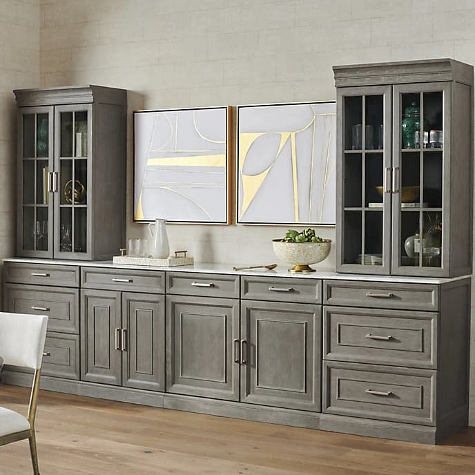 Everly Grey Modular Dining Room Storage Buffet Cabinet