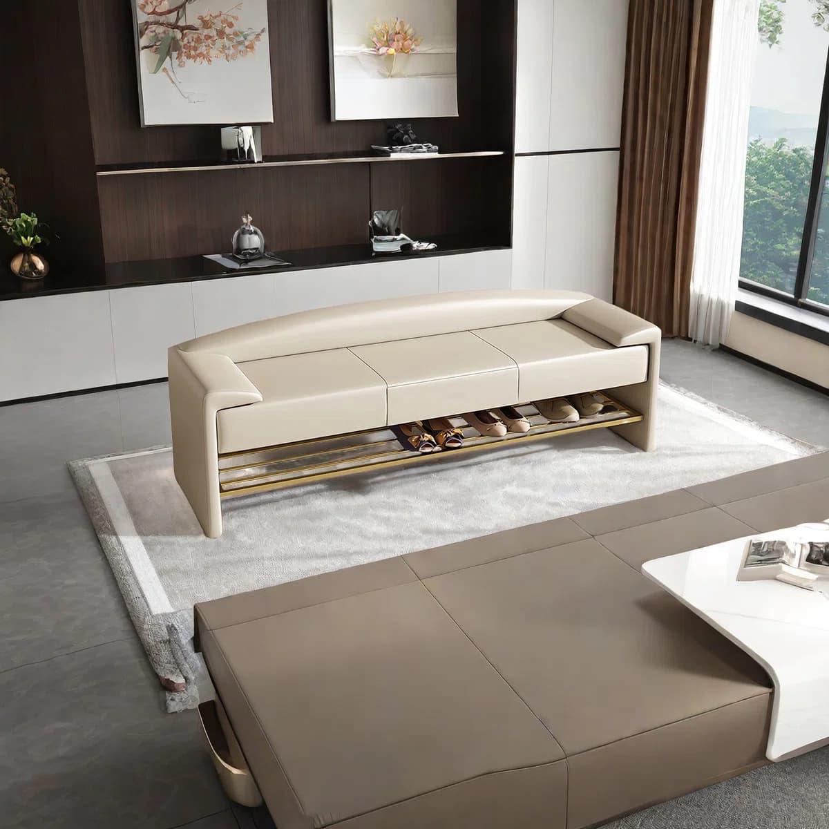 Valencia Grande Entryway Storage Bench