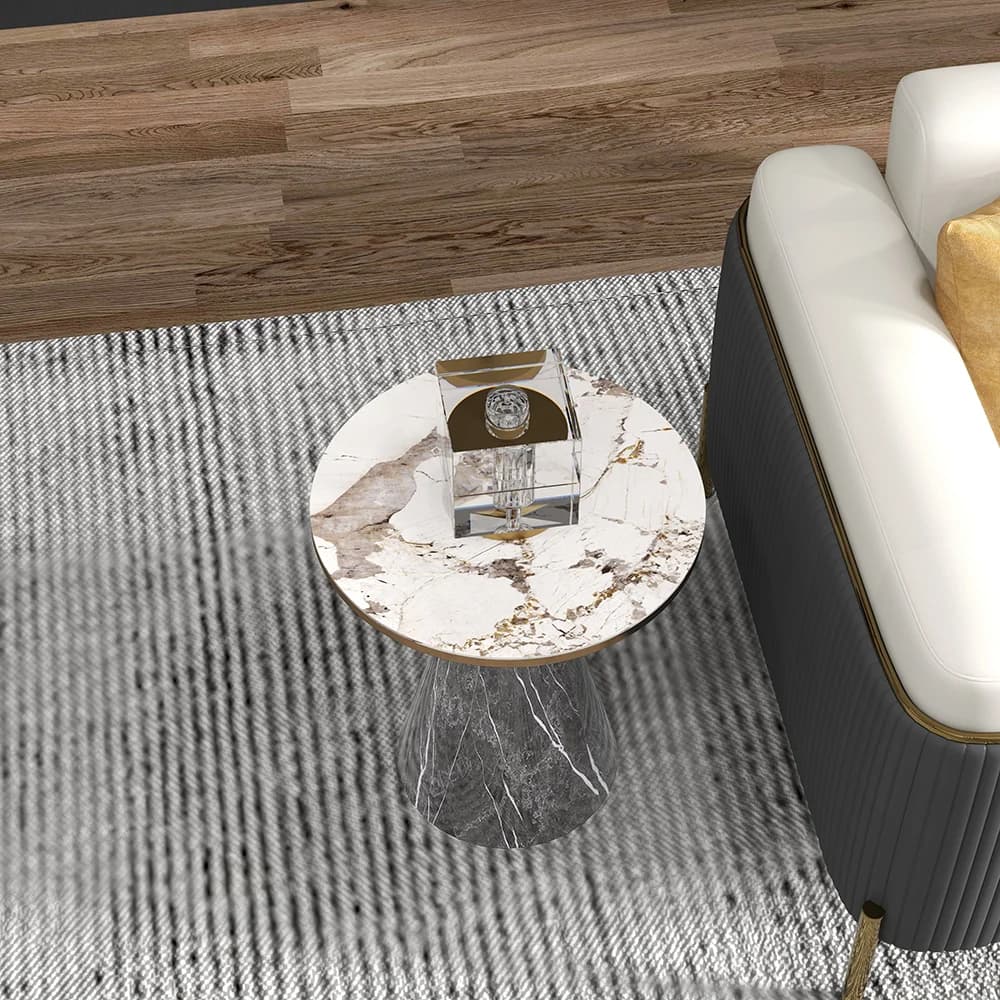 Venezia White Modern Marble End Table