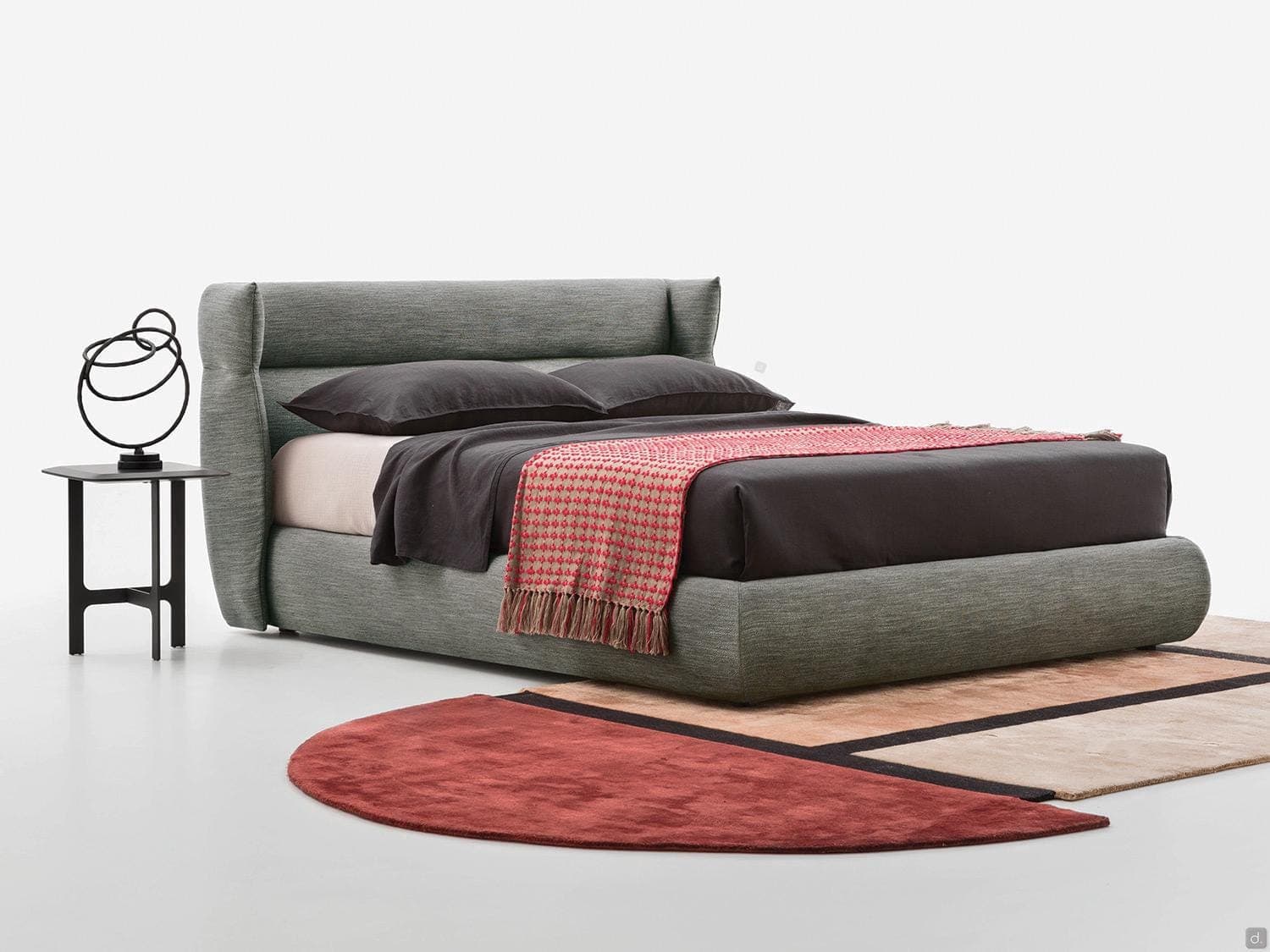 Destin Contemporary Wingback Grey Fabric Bed