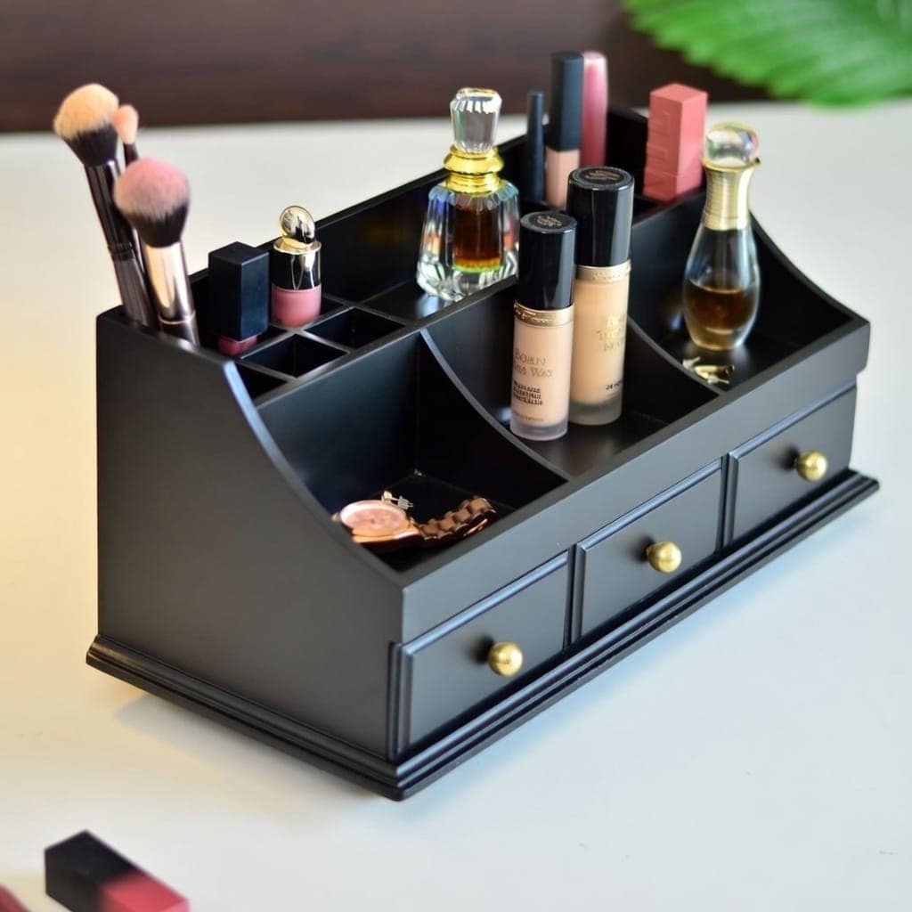 Elite Tiered Makeup & Jewelry Station + Multipurpose Vanity Organizer with Drawers