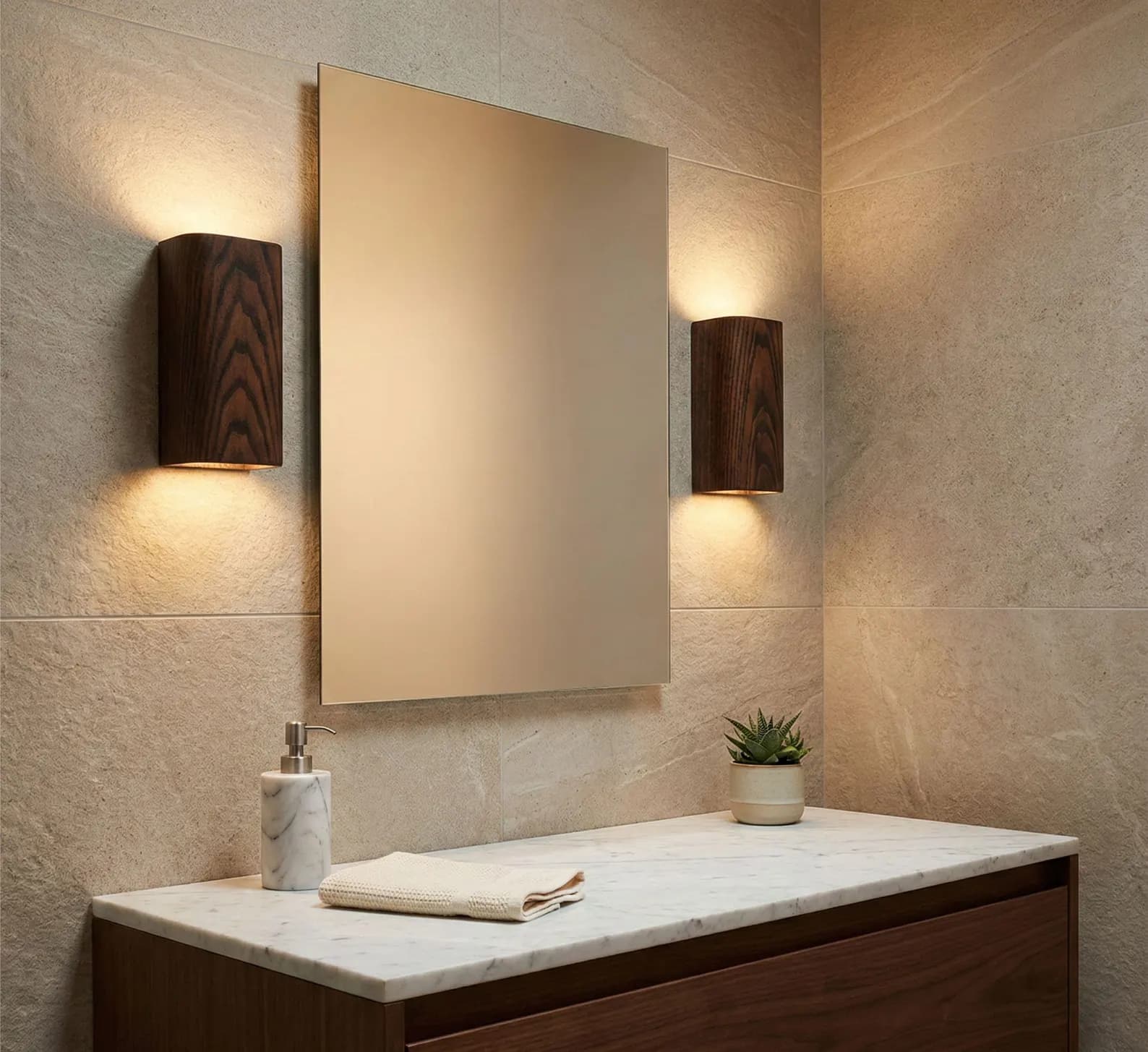 Modern Minimalist Wood Wall Lamp with LED