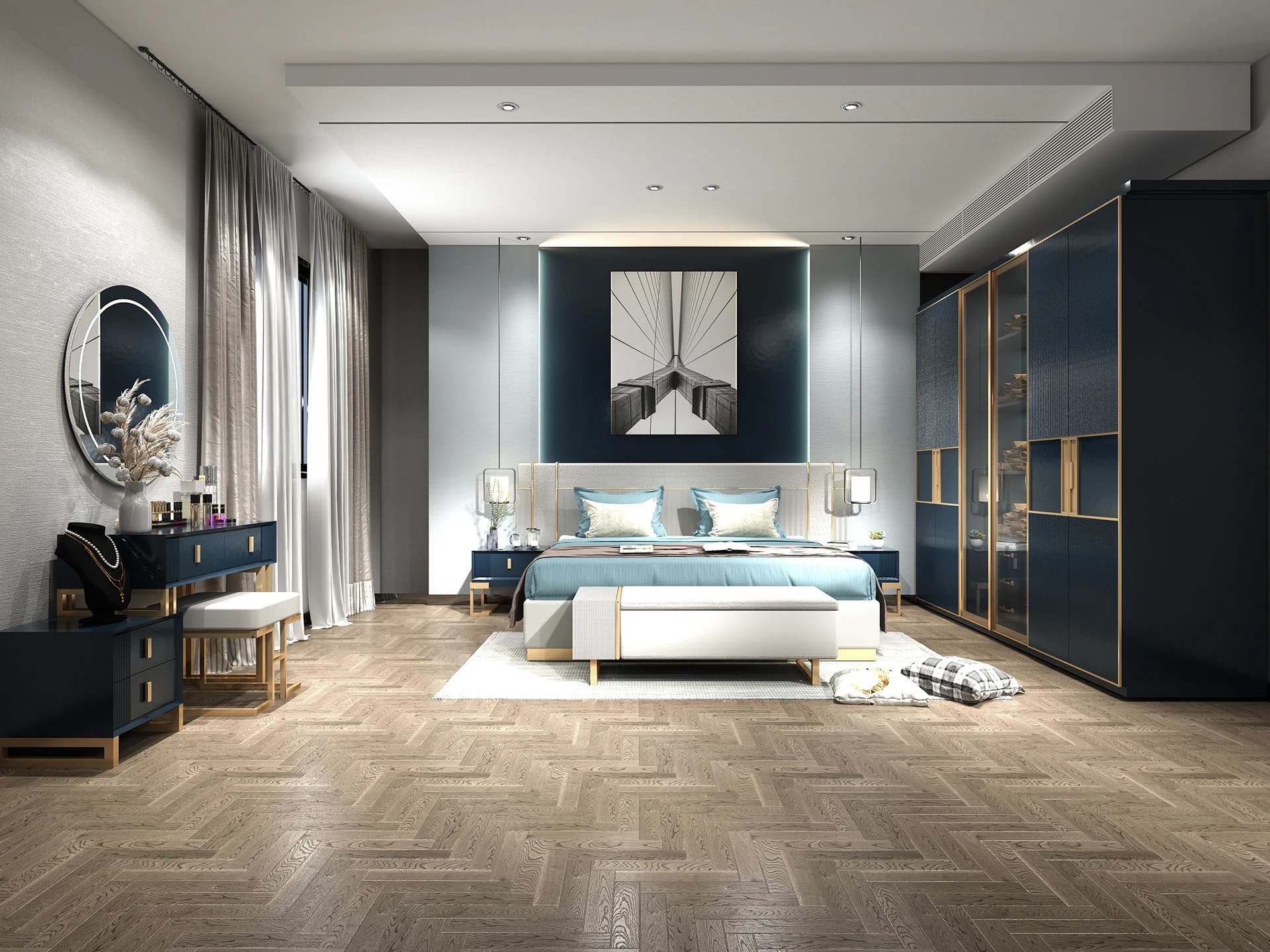 Azure Modern Luxury Bedroom Set