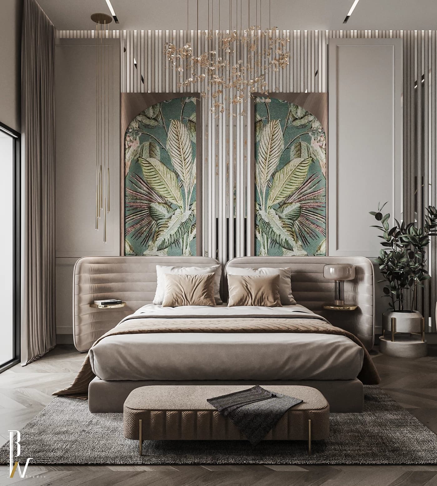 Elysium Earth Tone Minimalist Bedroom Set
