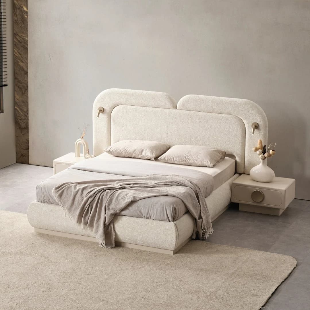 Loft Boucle Upholstered Bed