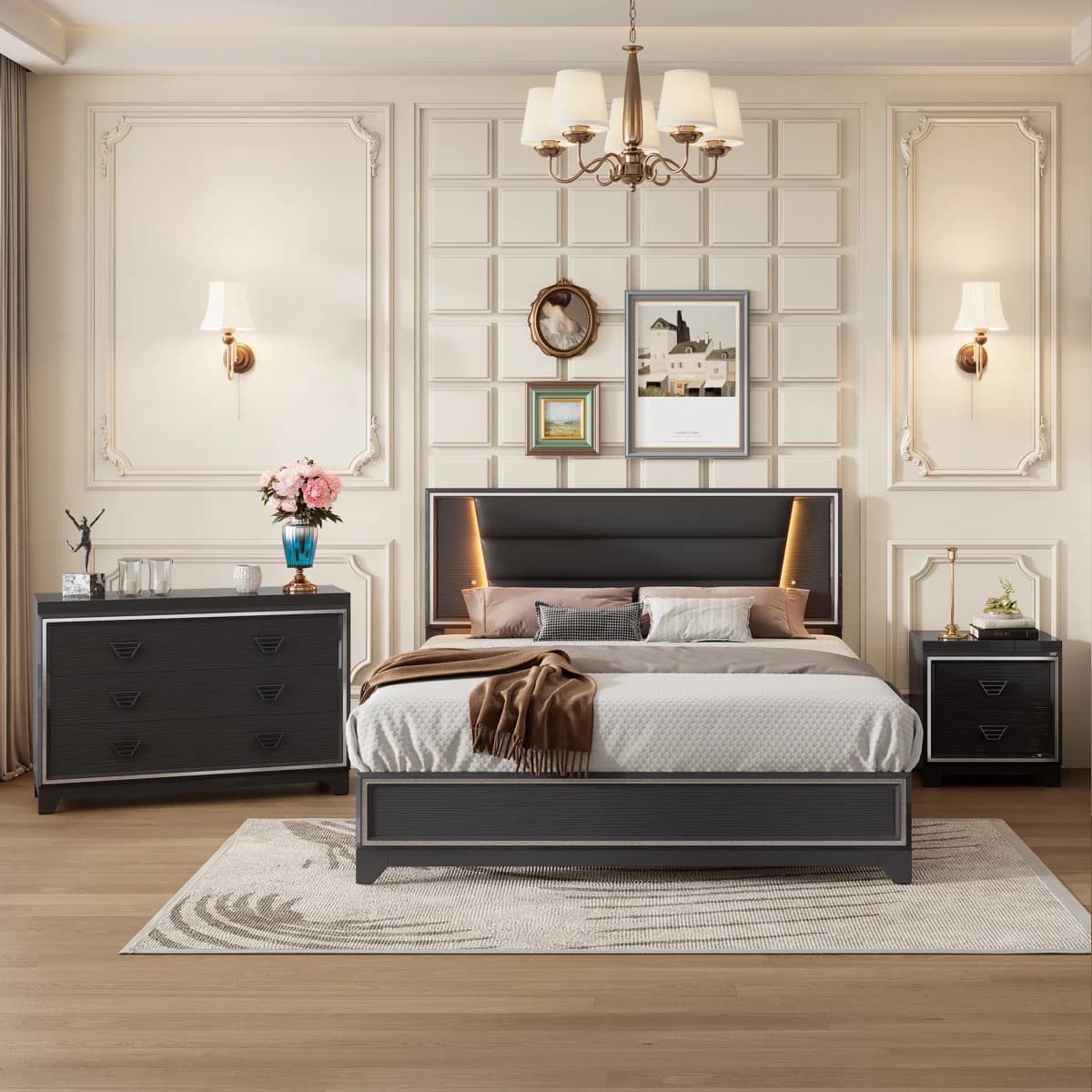 Urban Elite Modern Kids Upholstered Platform Bed Set