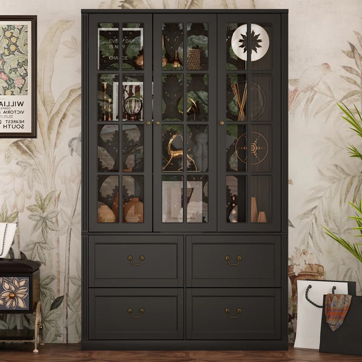 Heritage Grand Buffet Kitchen Pantry Farmhouse Display Cabinet