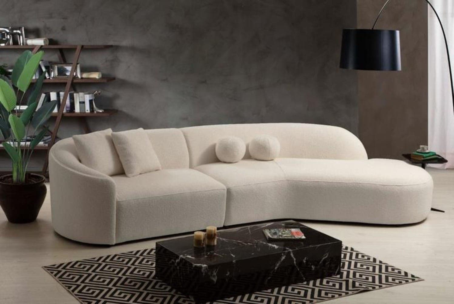 Monaco Grand Tufted Velvet Sectional