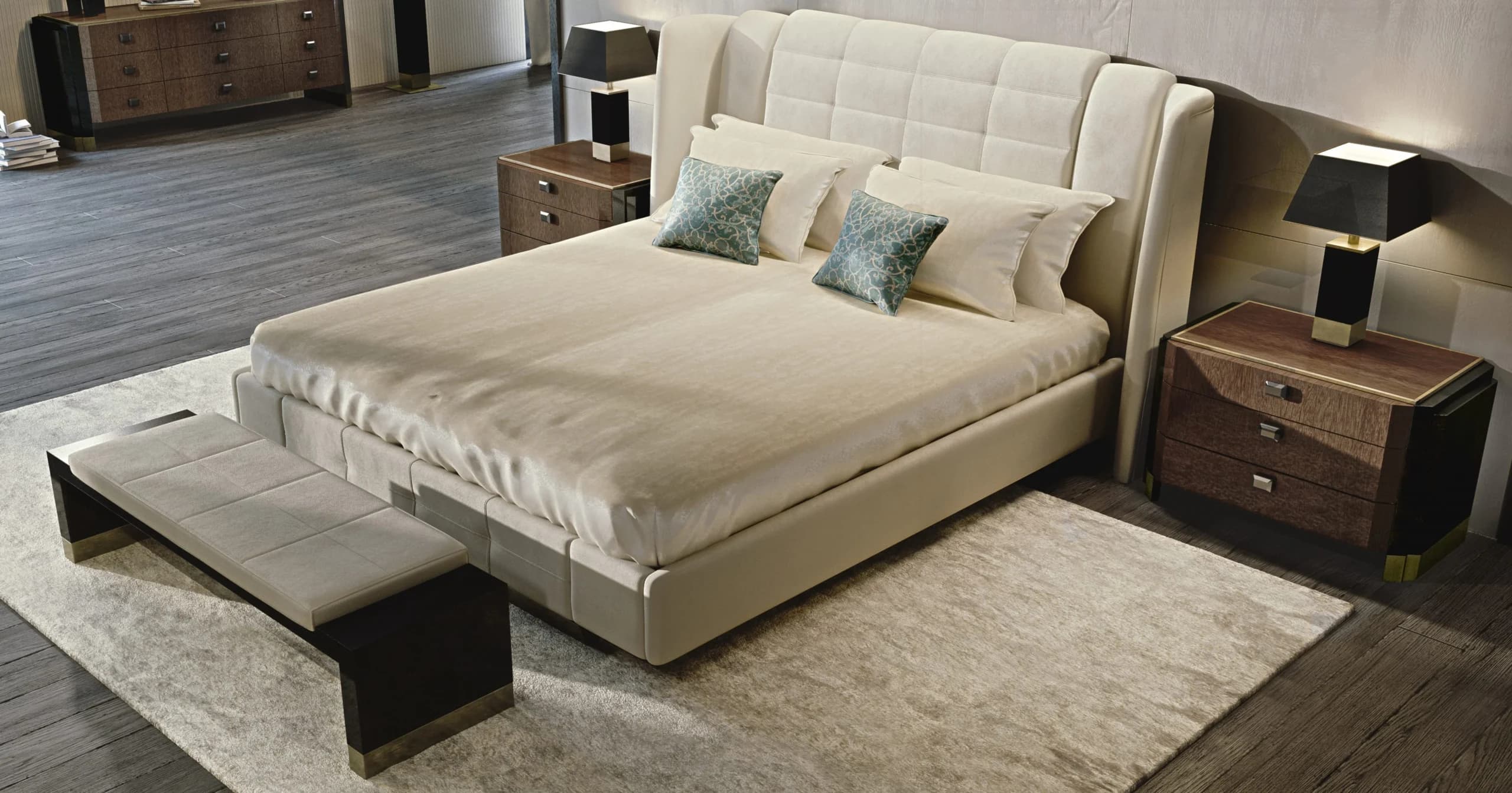 Aston Grand Tufted Velvet Dark King Bed