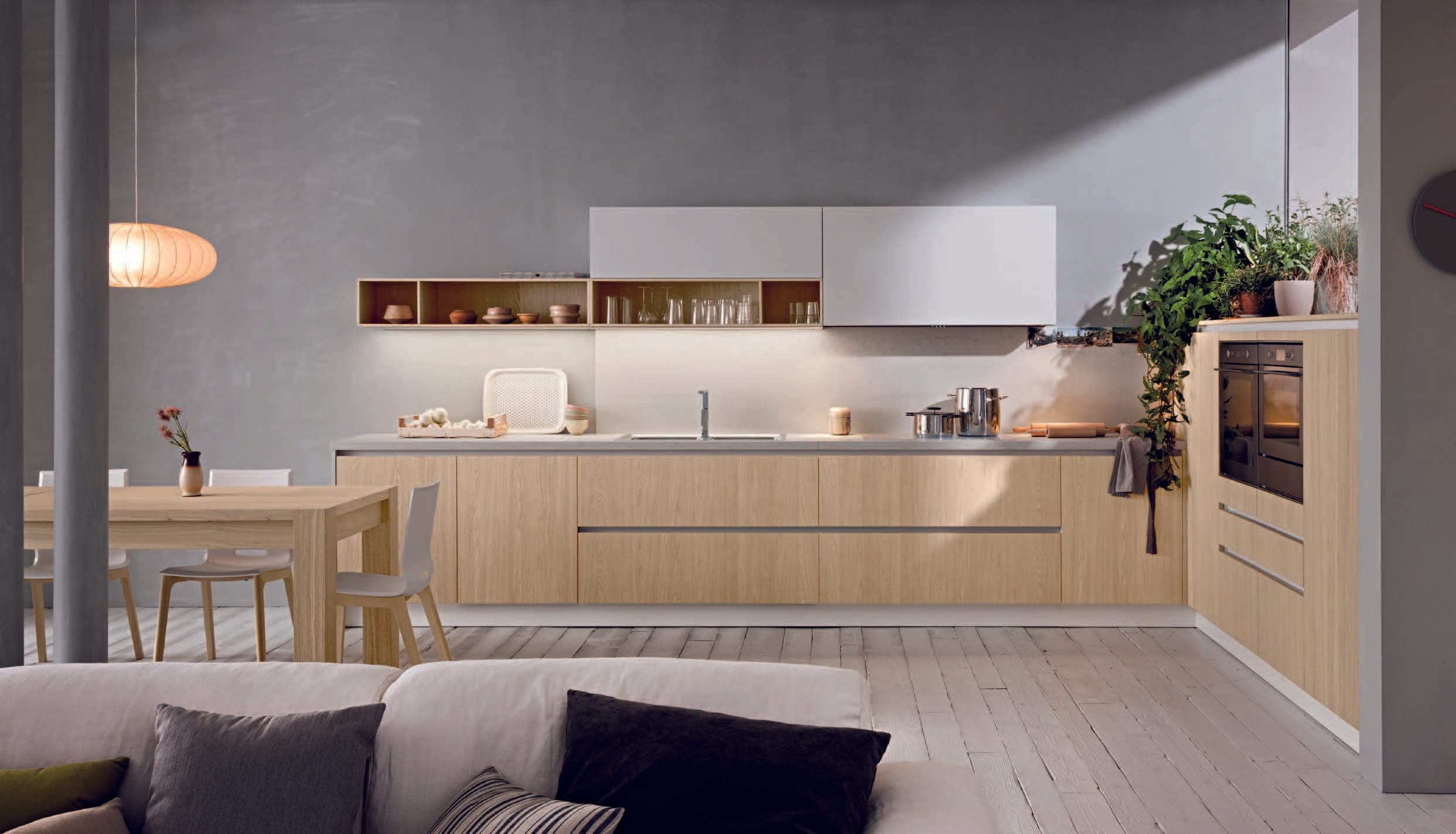 Aura Island Modular Wood & Glass Kitchen