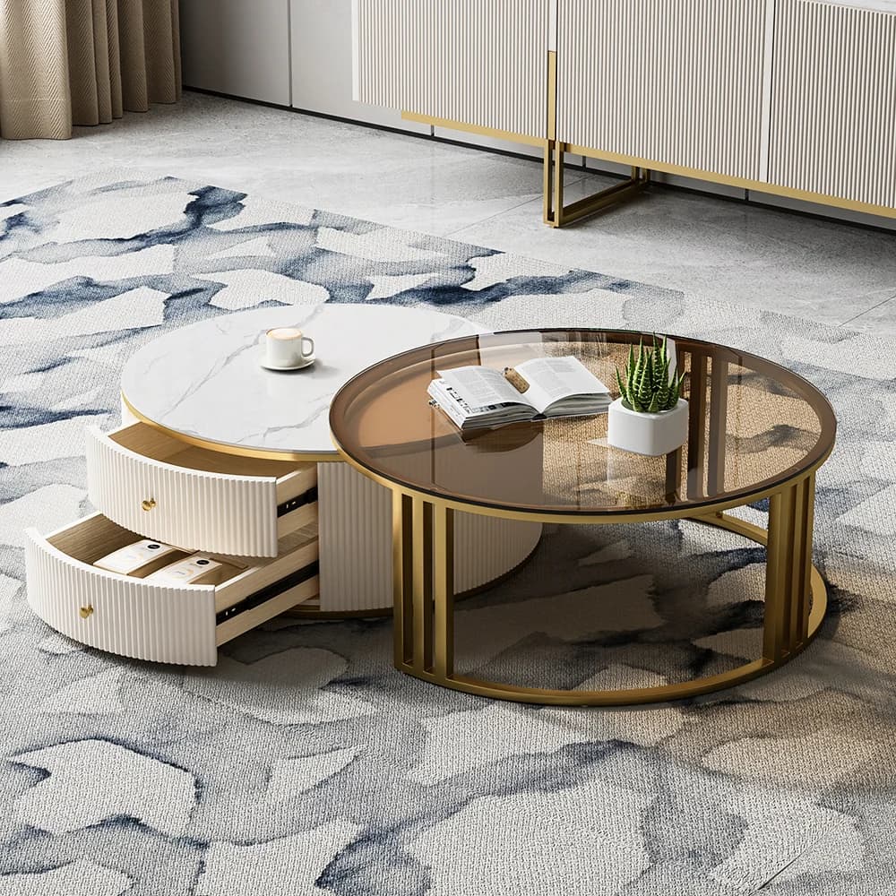 Aurelia-Nest Modern Rectangular Coffee Table Set