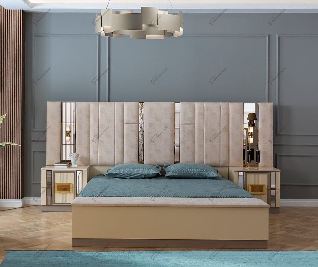 Bellona Elegance Channel White High-Gloss King Bed