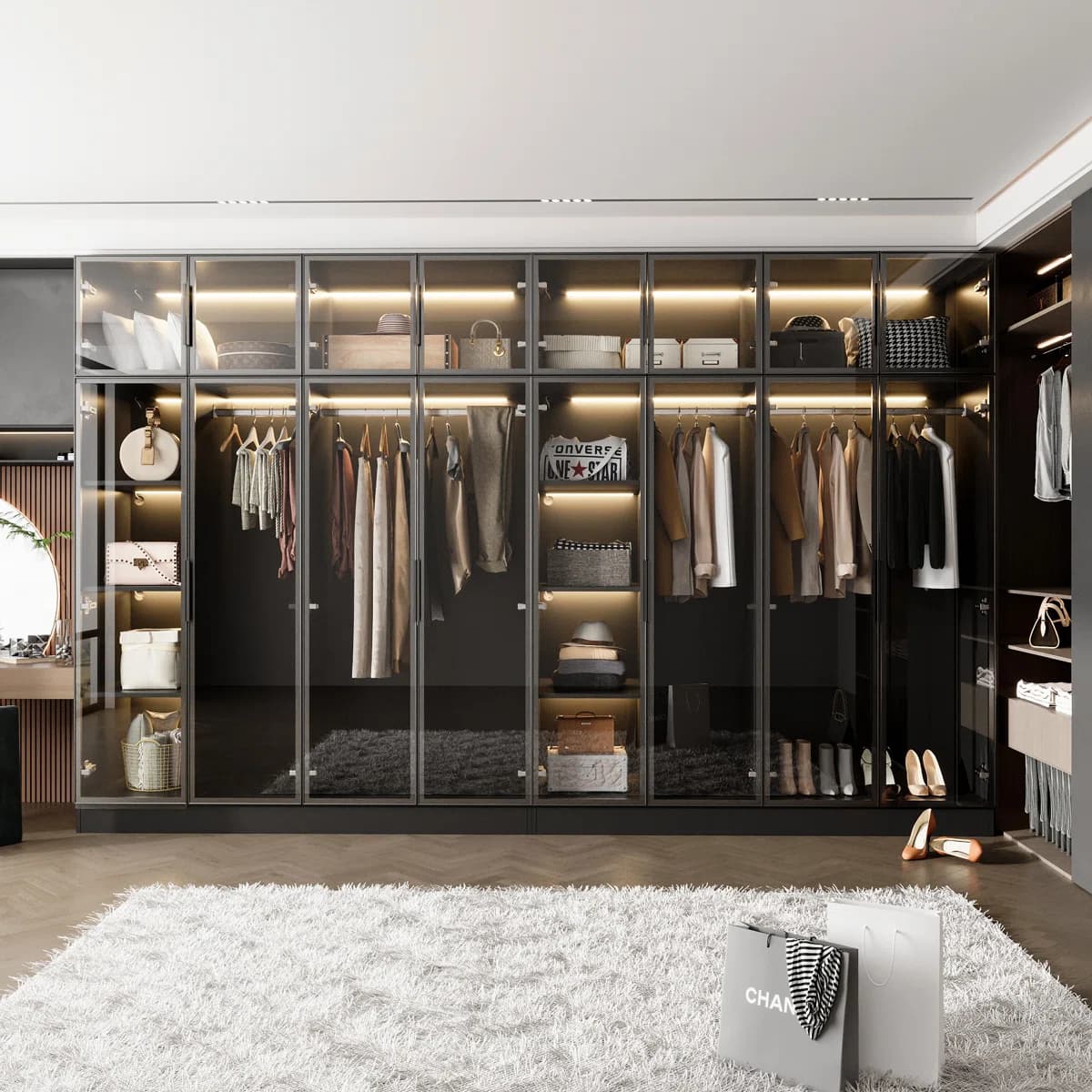 Verrerie Elite Modern Glass Door Closet System