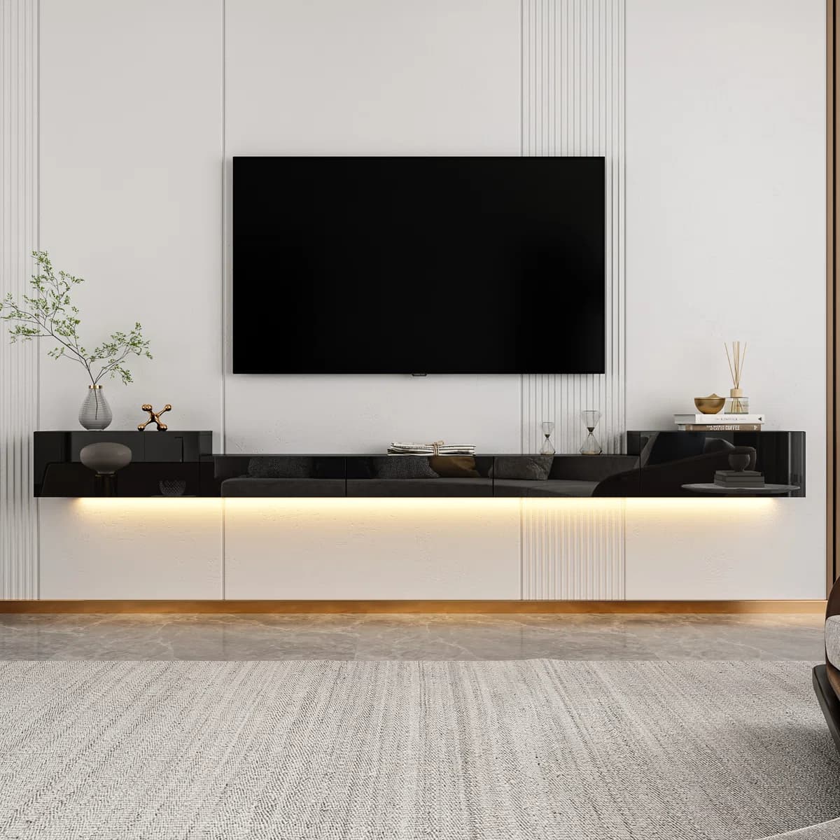 Canica Glam Floating High-Gloss TV Console