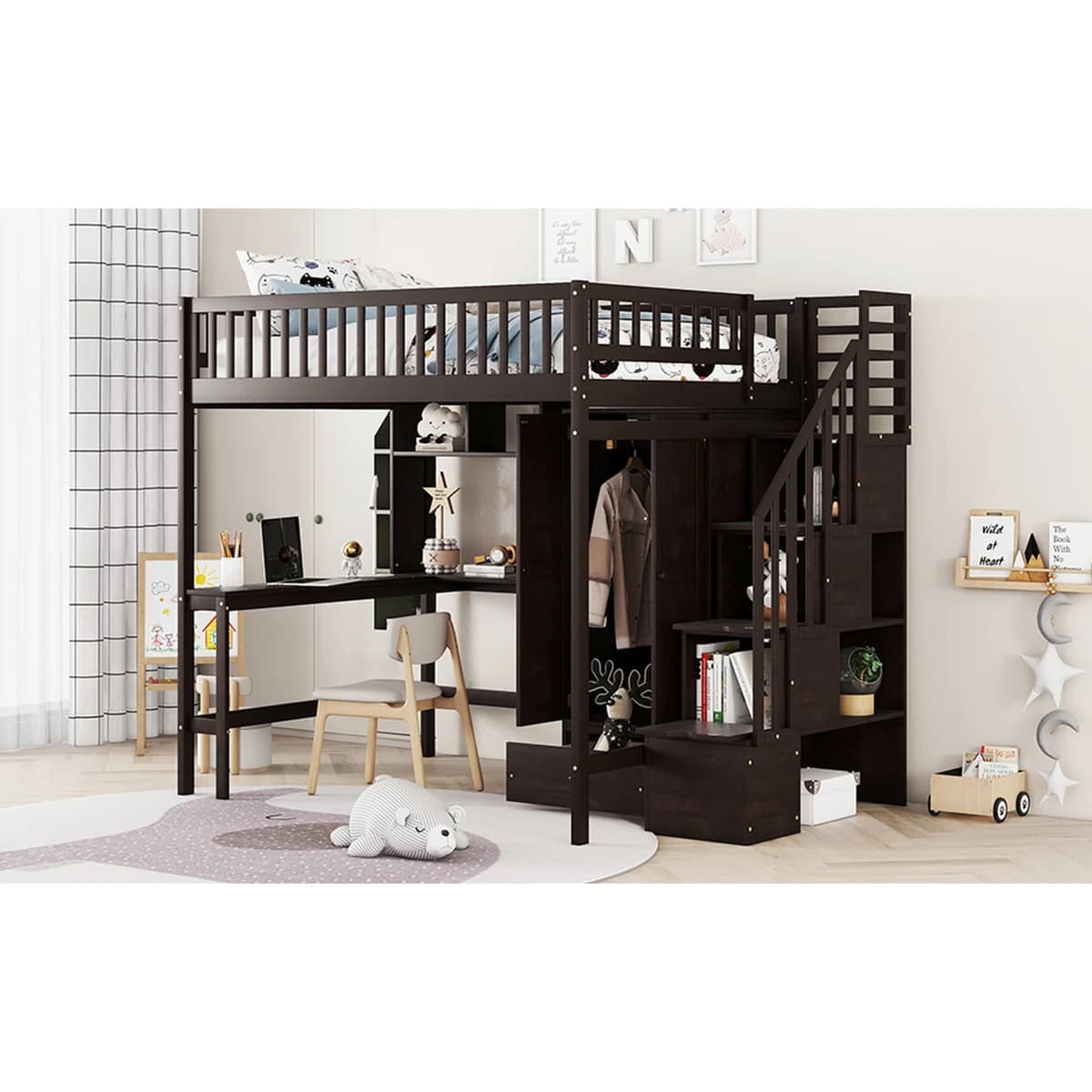 Playhouse Inspire All-in-One Storage Full Loft Bed