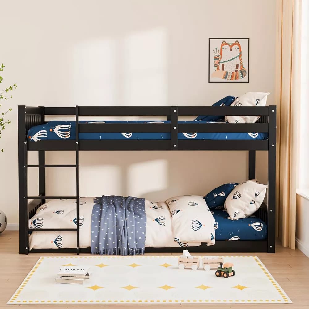 Atlas Sleek Espresso Low Profile Bunk Bed