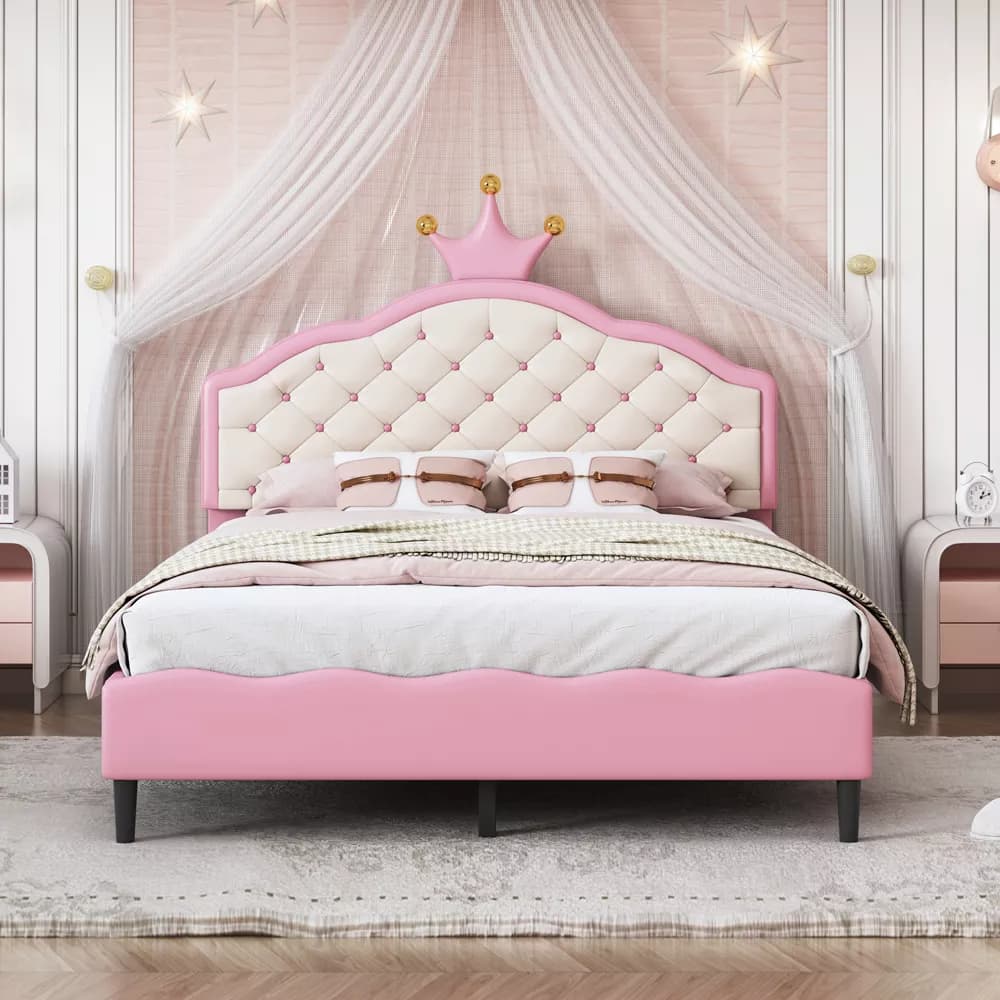 Regal Dreamer Princess Pink Velvet Bedroom Set