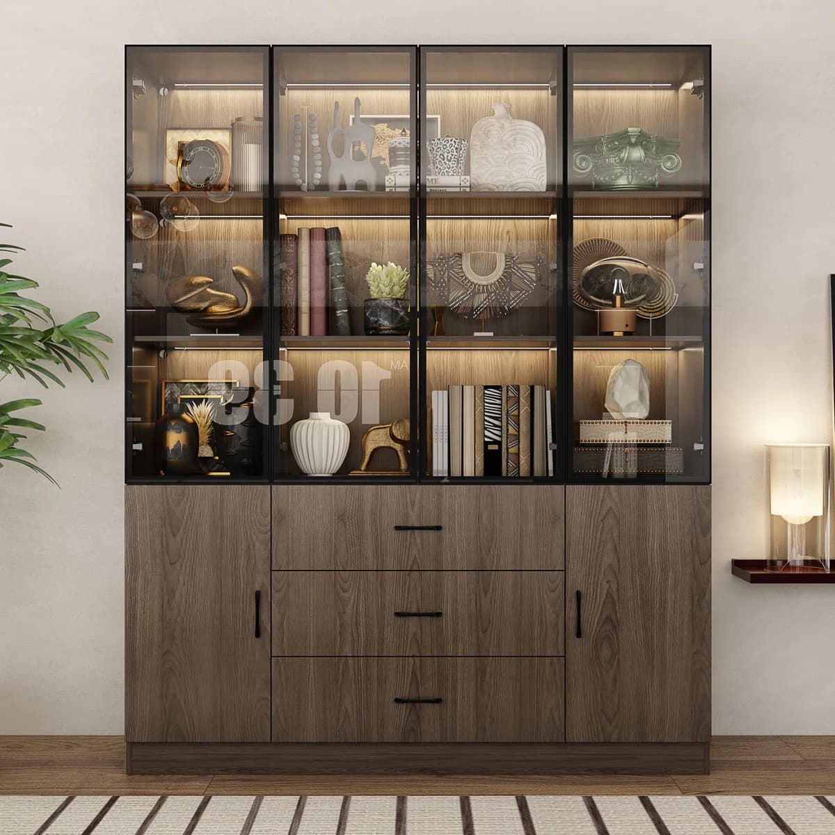 Giddeon Elite Modern Luxury Glass Display Cabinets