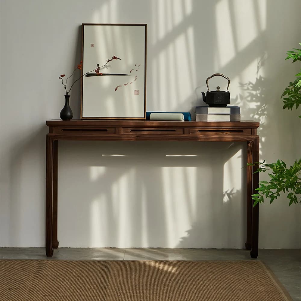 Minimalist Solid Wood Entryway Console Table