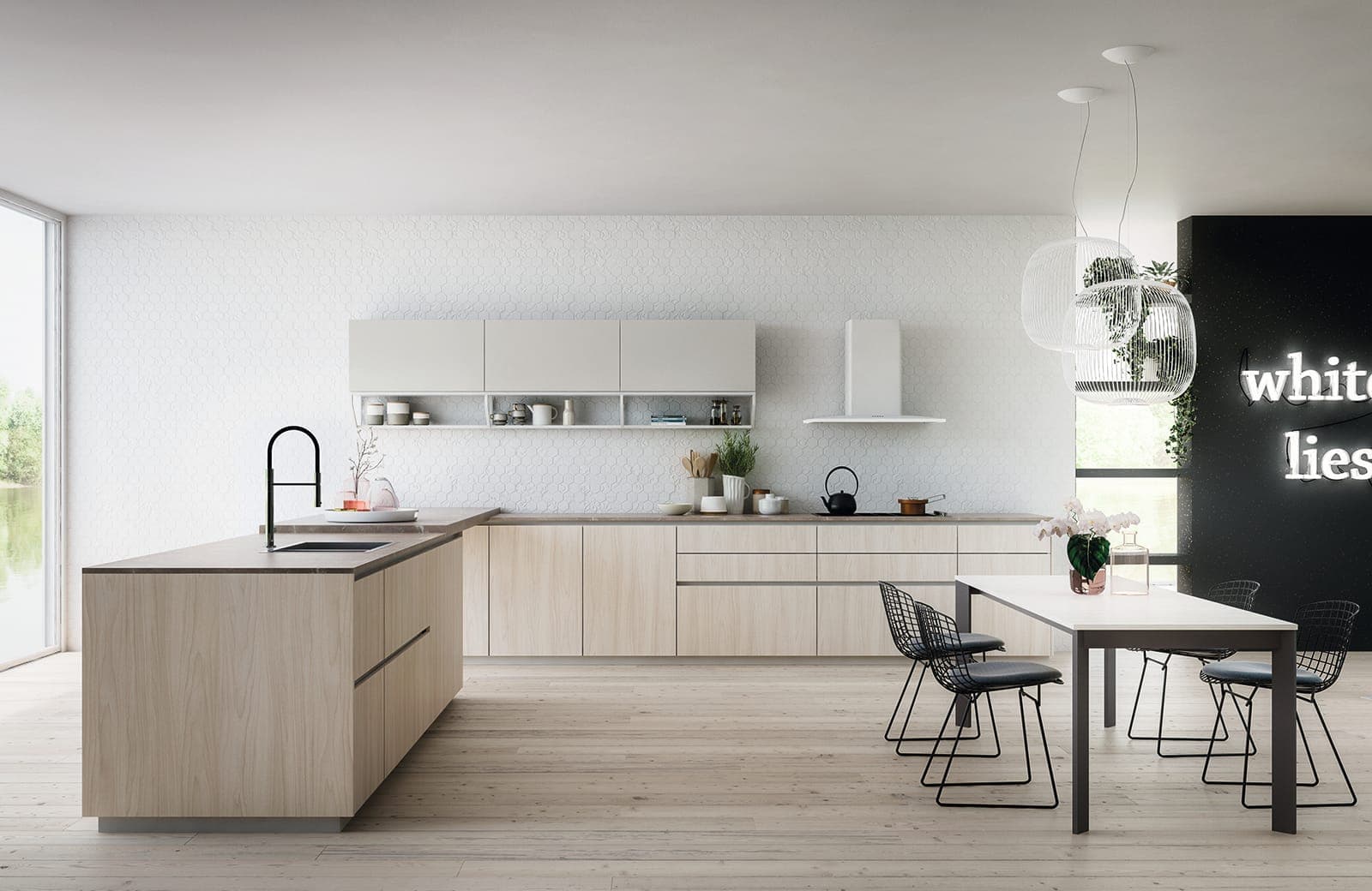 Nordic Calm Seamless Wood Modular Kitchen