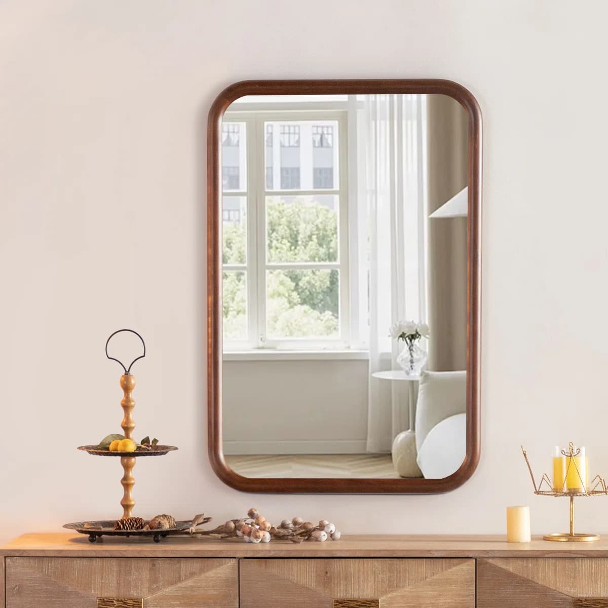 Royal Filigree Bronze Arched Wall Mirror