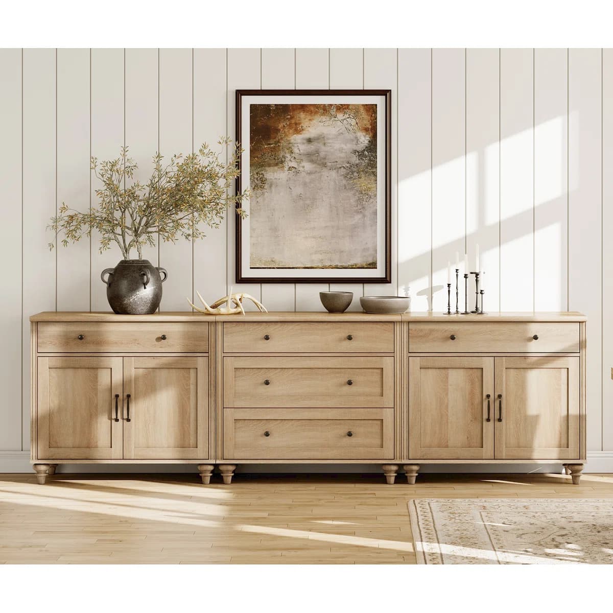 Scarlett Vintage Oak Sideboard Buffet Storage Cabinet