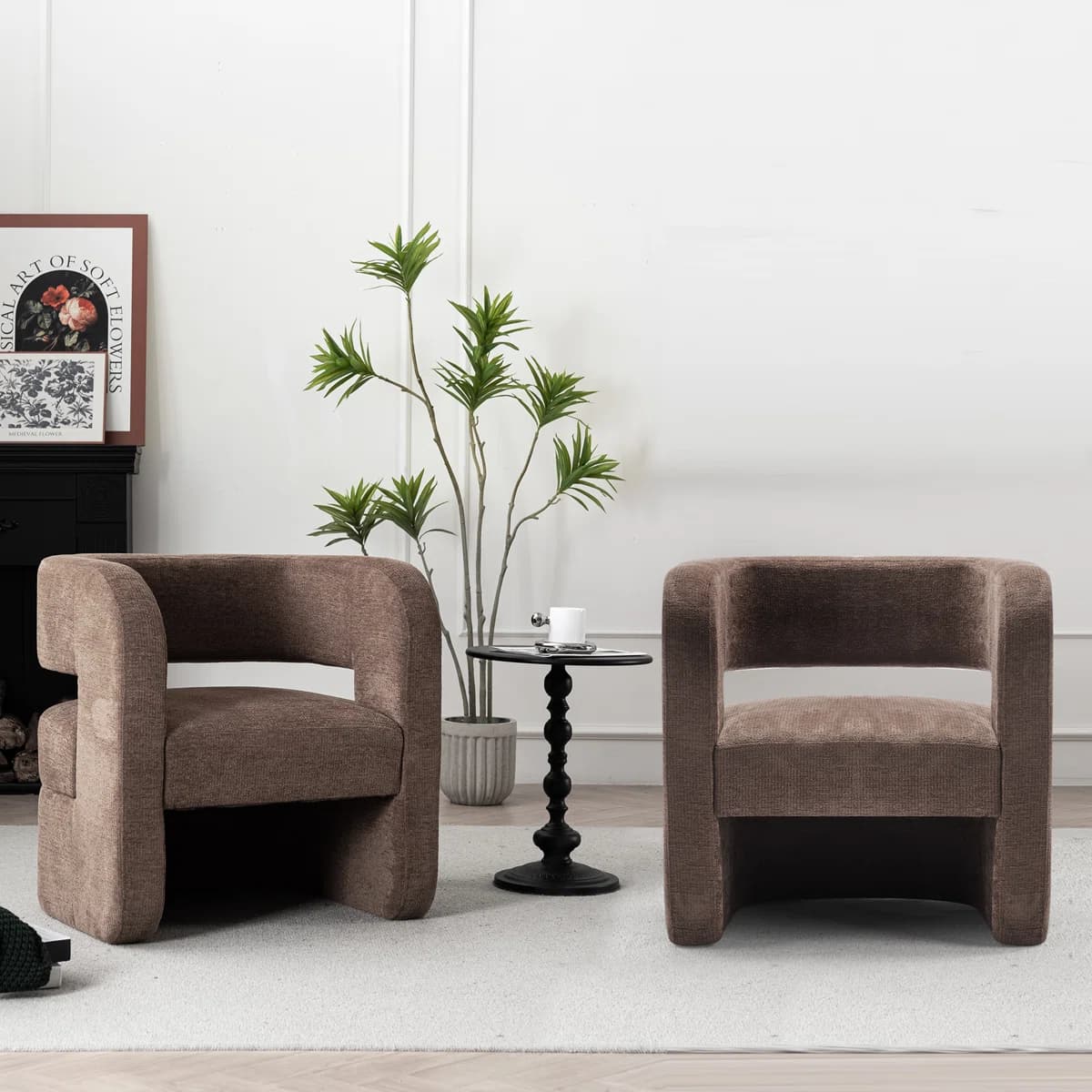 Sinel Sculptural Modern Upholstered Accent Chair