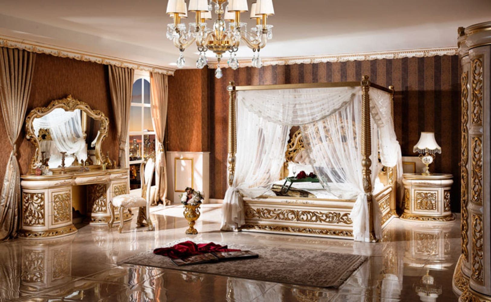 Sultani Canopy Royal Gold Bedroom Set 3