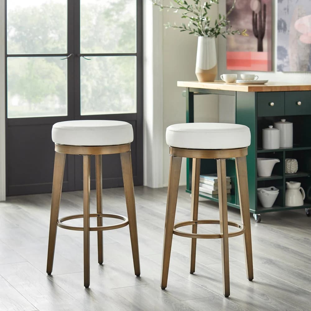 Arlyce Modern Backless Vegan Leather Counter Stool