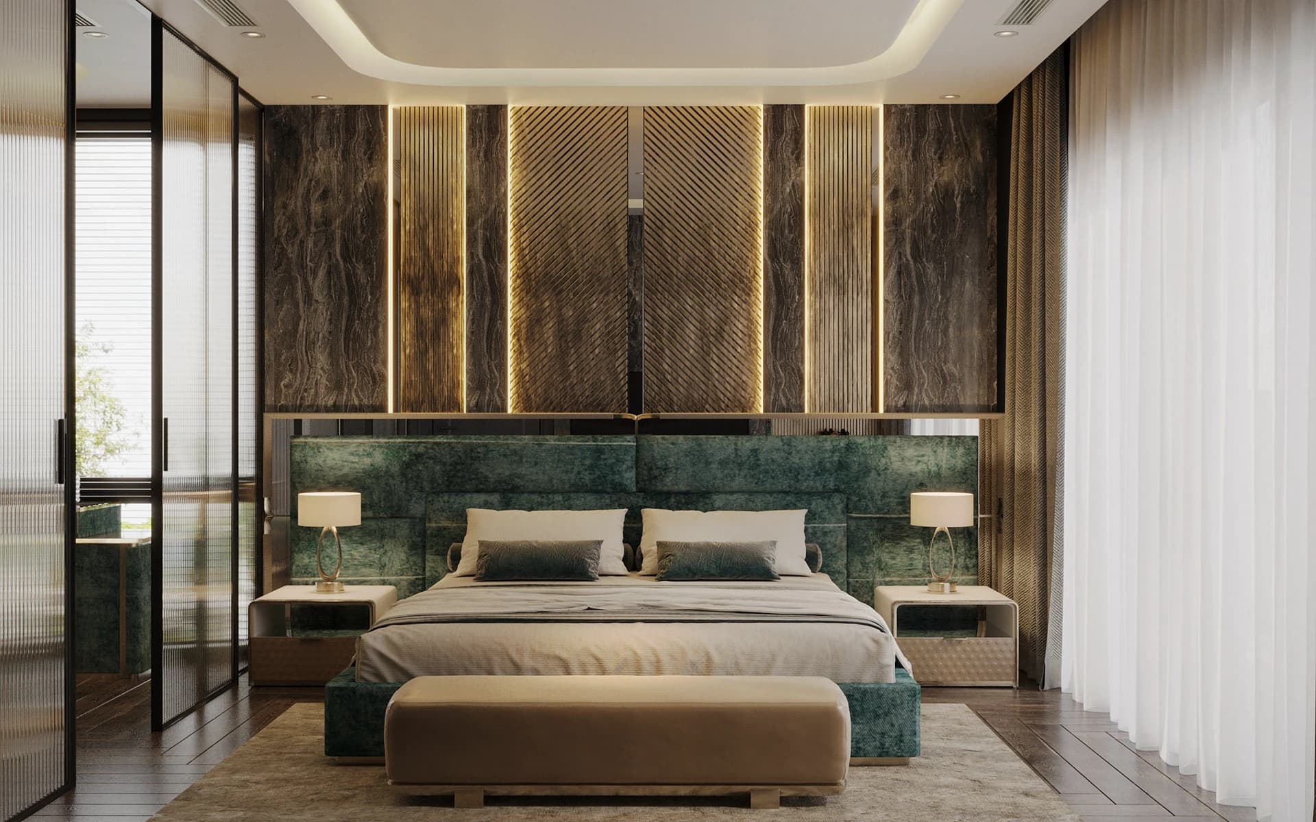 Redefine modern elegance with the Obsidian Slate Contemporary Bedroom Set. Featuring a split-panel plush headboard and architectural marble accents, it creates a moody, sophisticated sanctuary for the ultimate nightly retreat.