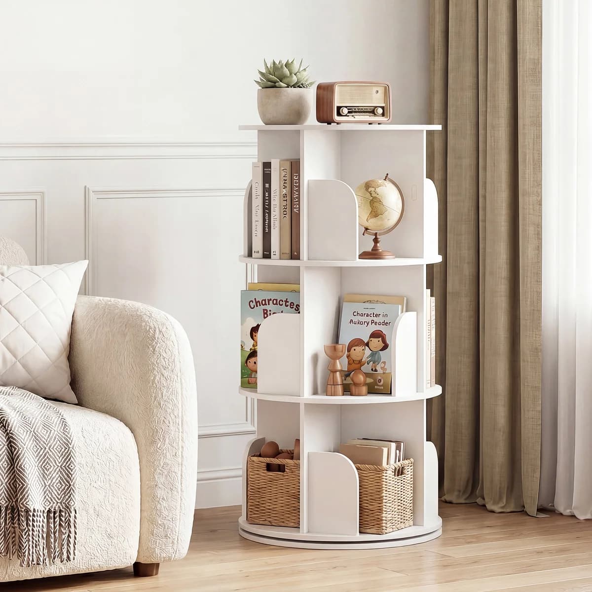 Aura Rotating Bookshelf Bookcase