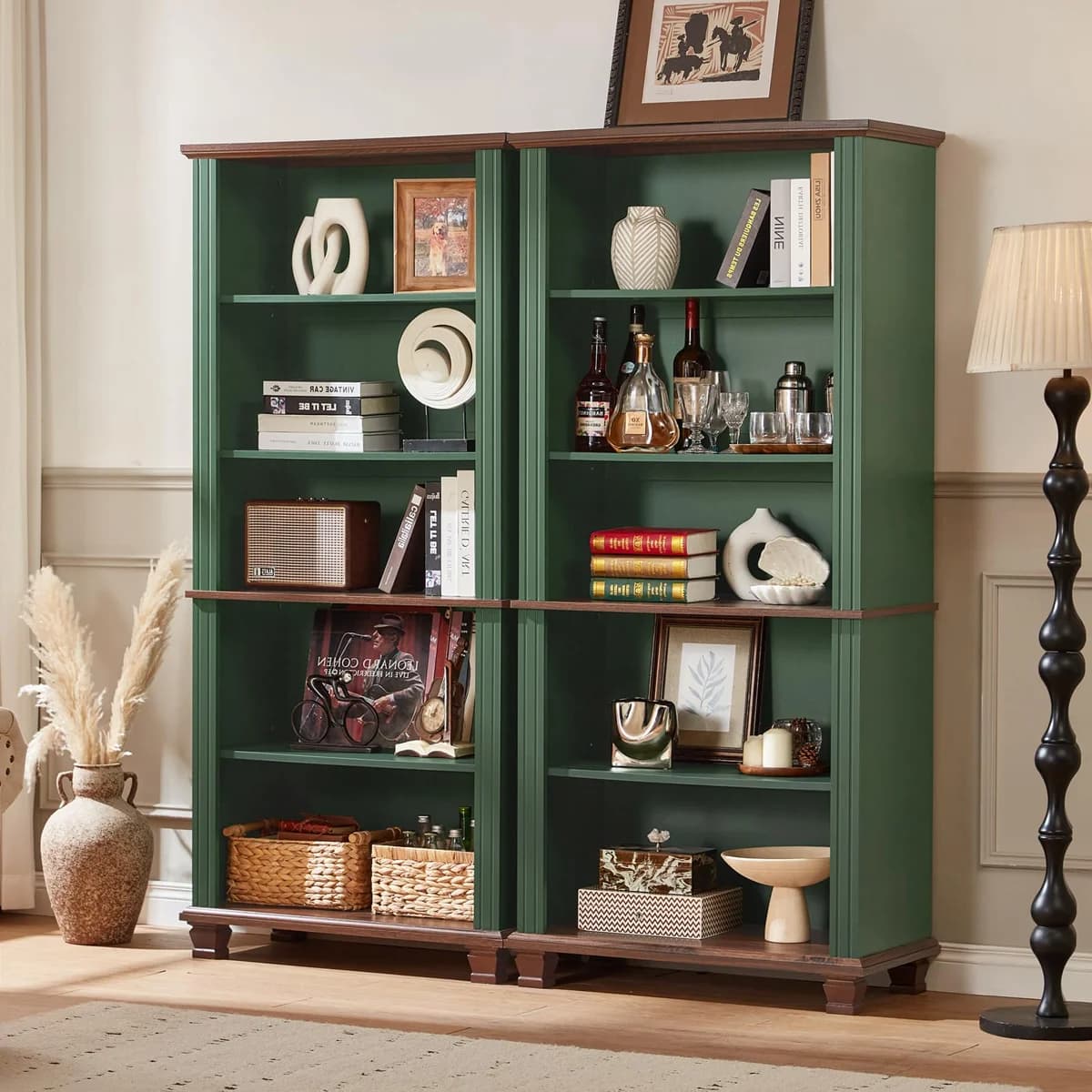 Verde 5-Tier Green Bookshelf